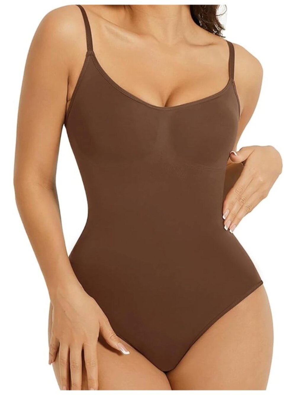 SHAPEWEAR Women's Body Suit - Tummy Control - Butt Lifter - BROWN - Small Medium